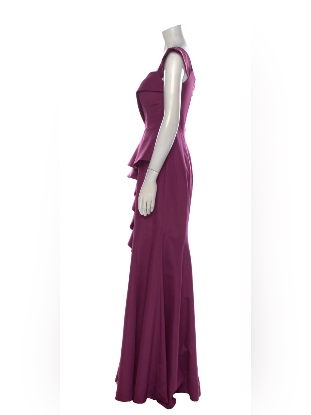 John Paul Ataker Peplum Ruffle Evening Gown - Picture 2 of 3